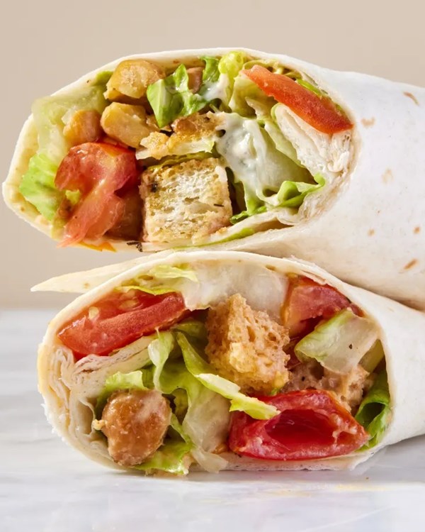 Chickpea Caesar salad wraps