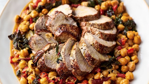 Chickpea chard pork