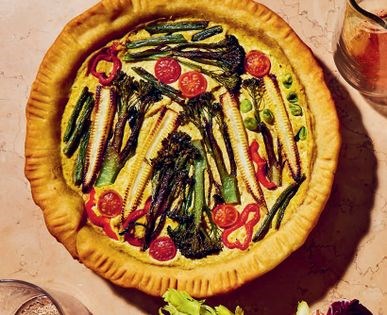 Chickpea-crusted spring pie