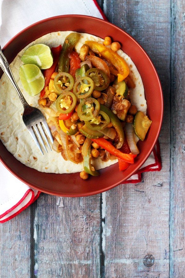 Chickpea fajitas