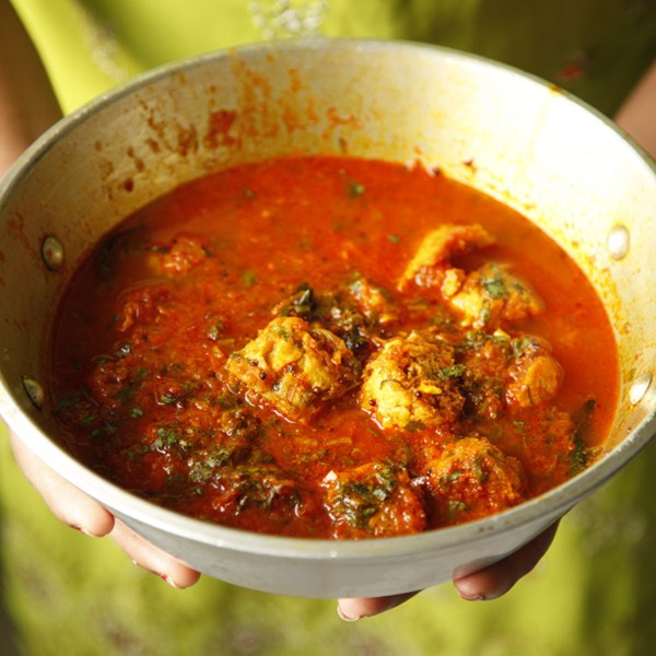 Chickpeaflour dumplings in spiced tomato sauce (Dharan ji kadhi