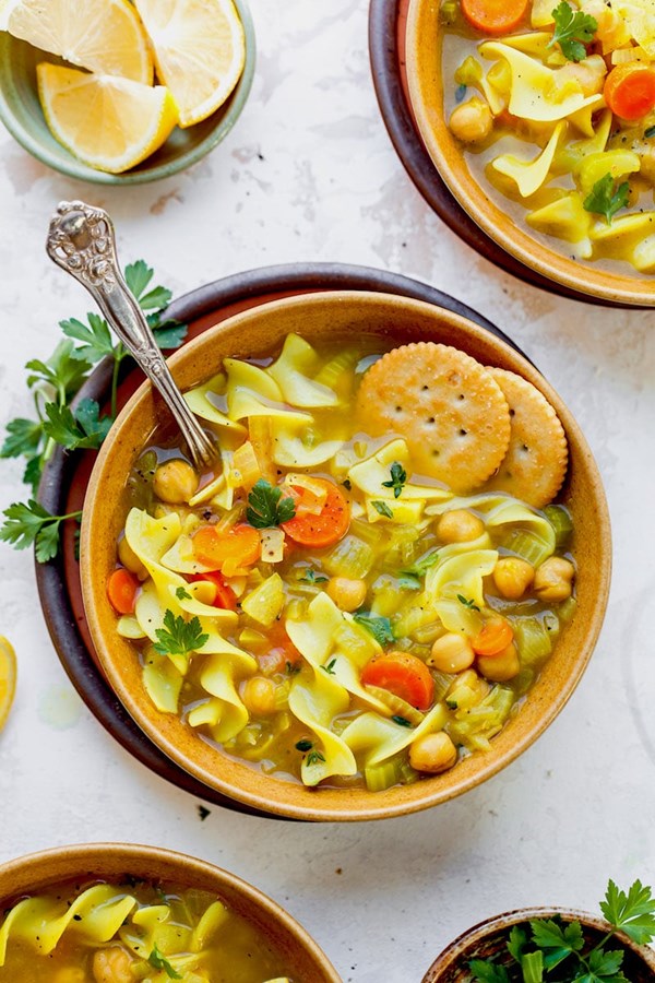 Chickpea noodle soup