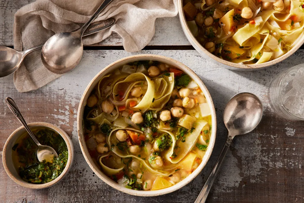 Chickpea noodle soup
