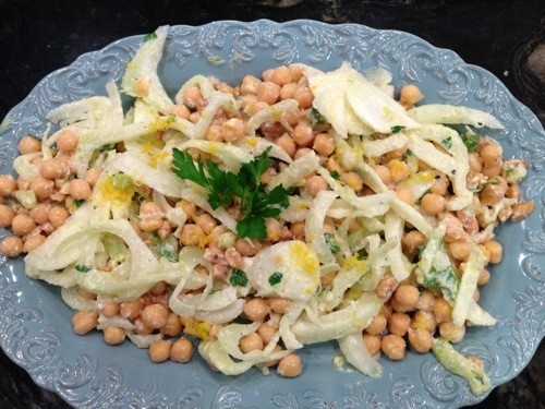 Chickpea, Parmesan and fennel salad