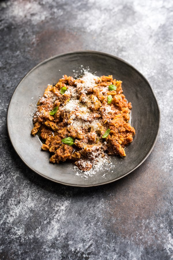 Chickpea pasta with cauliflower Bolognese