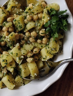 Chickpea potato salad with lemon-garlic dressing