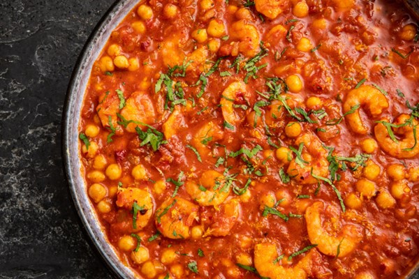 Chickpea, prawn and ‘nduja stew 