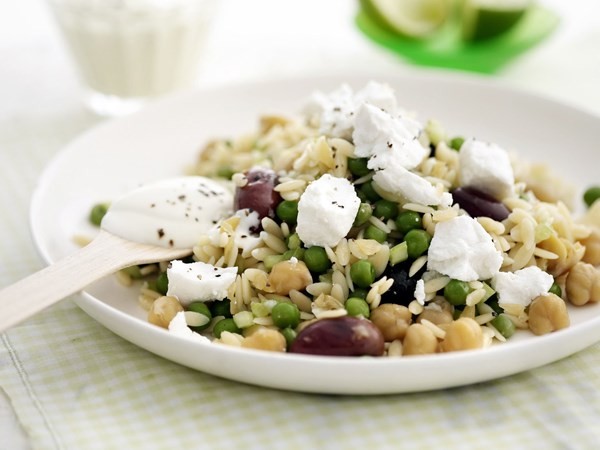 Chickpea, preserved lemon and risoni salad