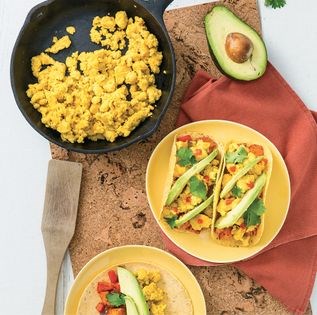 Chickpea scramble breakfast tacos
