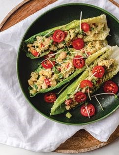 Chickpea smash lettuce cups