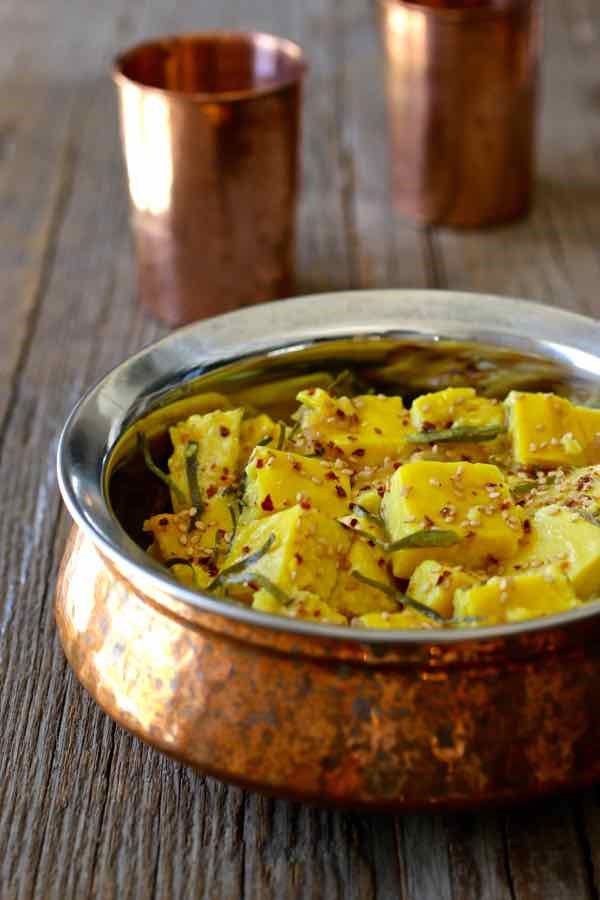 Chickpea tofu salad (Tohu thoke or Shan tofu salad)