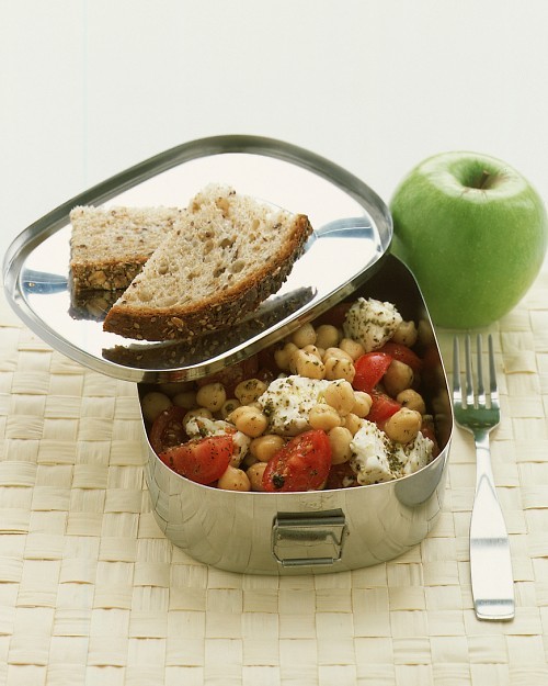 Chickpea, tomato, and feta salad