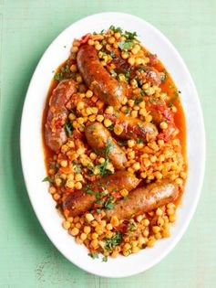 Chickpea, tomato and sausage cassoulet