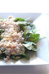 Chickpea, yoghurt & baby spinach salad
