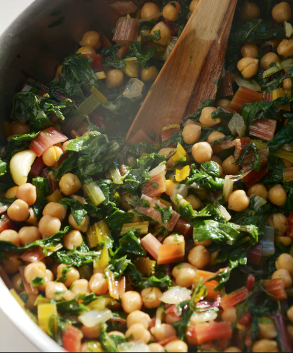 Chickpeas and chard