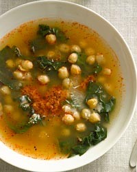 Chickpeas and Swiss chard in Parmesan-and-sun-dried-tomato broth