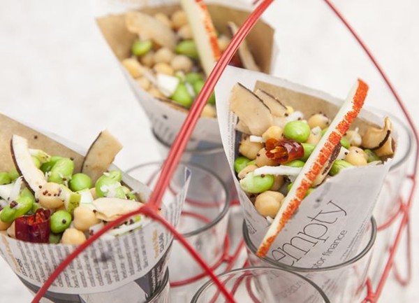 Chickpeas, mango and edamame ‘sundal’ 