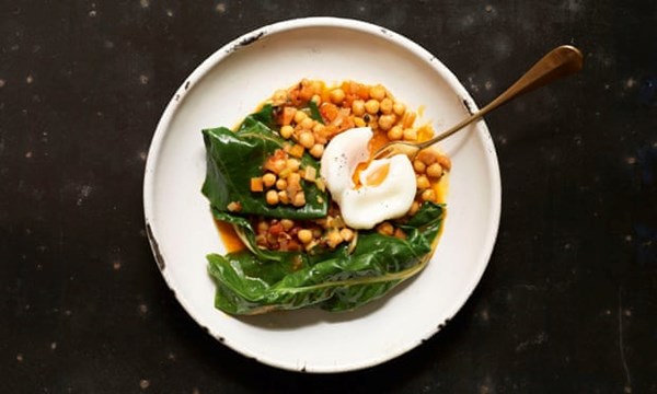 Chickpeas, Swiss chard and soft-poached egg