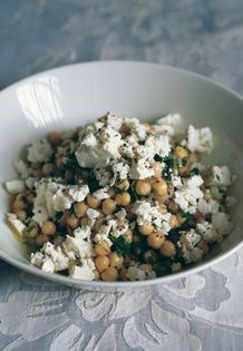 Chickpeas with feta and preserved lemons