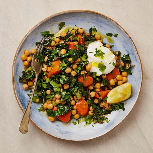 Chickpeas with Swiss chard