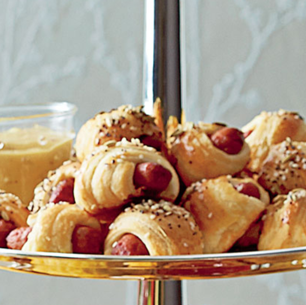 Chicks in a blanket with spicy mustard sauce