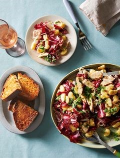 Chicories with tuna, fennel, and old-school Italian dressing