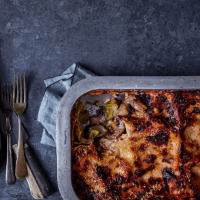 Chicory and mushroom pasticcio