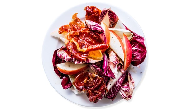 Chicory-apple salad with brown butter dressing