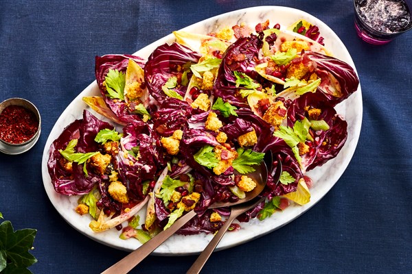 Chicory salad with cranberry sauce vinaigrette