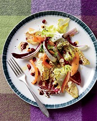Chicory salad with pickled quince and pomegranate