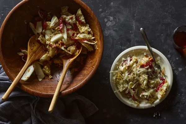 Chicory salad with walnuts & preserved lemon vinaigrette
