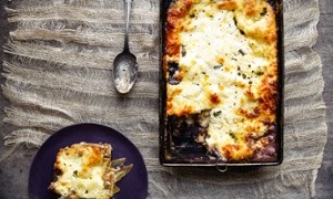 Chicory, walnut and Gorgonzola Bechamel lasagne