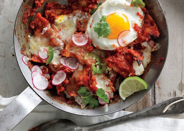 Chilaquiles with fried eggs
