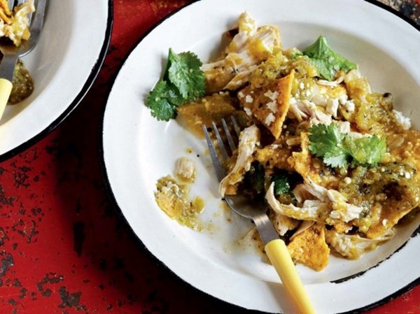 Chilaquiles with tomatillo salsa