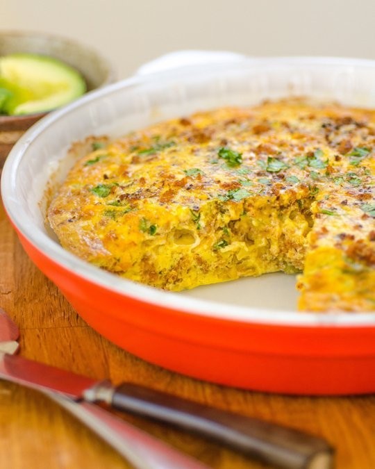 Chile & sausage oven frittata
