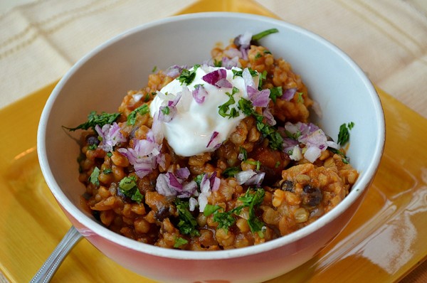 Chile beans and brown rice