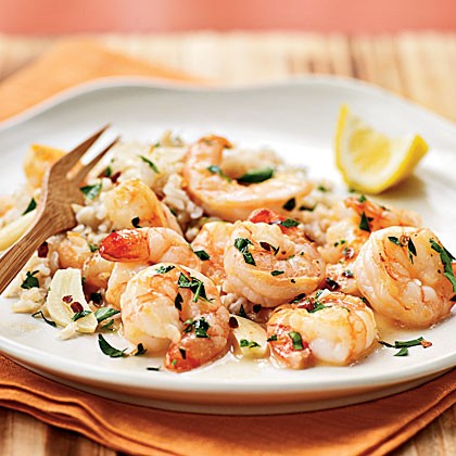Chile-garlic shrimp