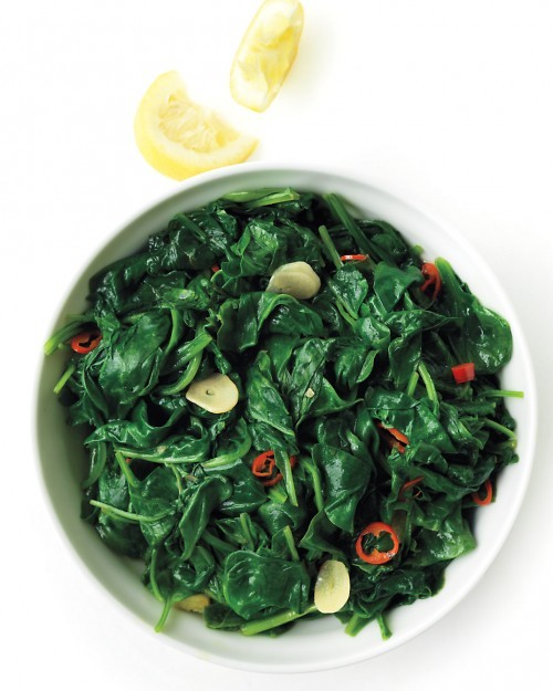 Chile-garlic spinach