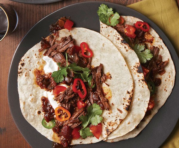Chile-rubbed braised beef