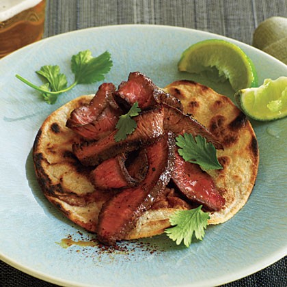 Chile-rubbed flat-iron steak