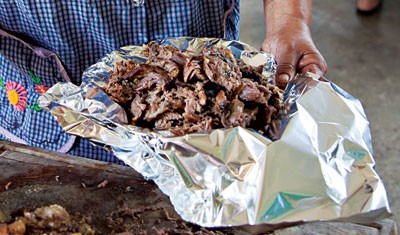Chile-rubbed smoked lamb (Barbacoa)