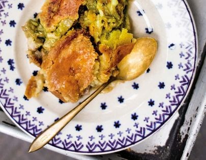 Chile verde pork pie