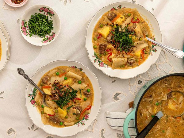 Chilean noodle soup (Pantrucas)