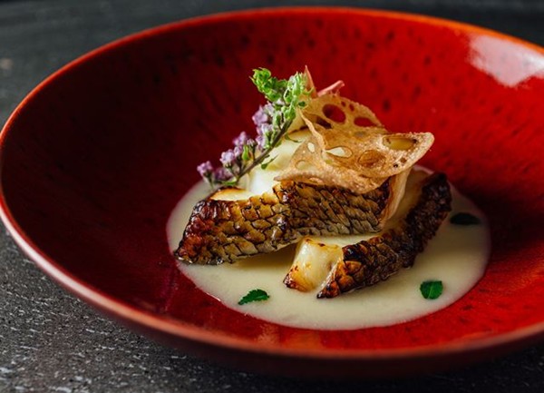 Chilean sea bass with Champagne and yuzu miso sauce