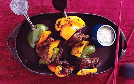 Chili beef skewers