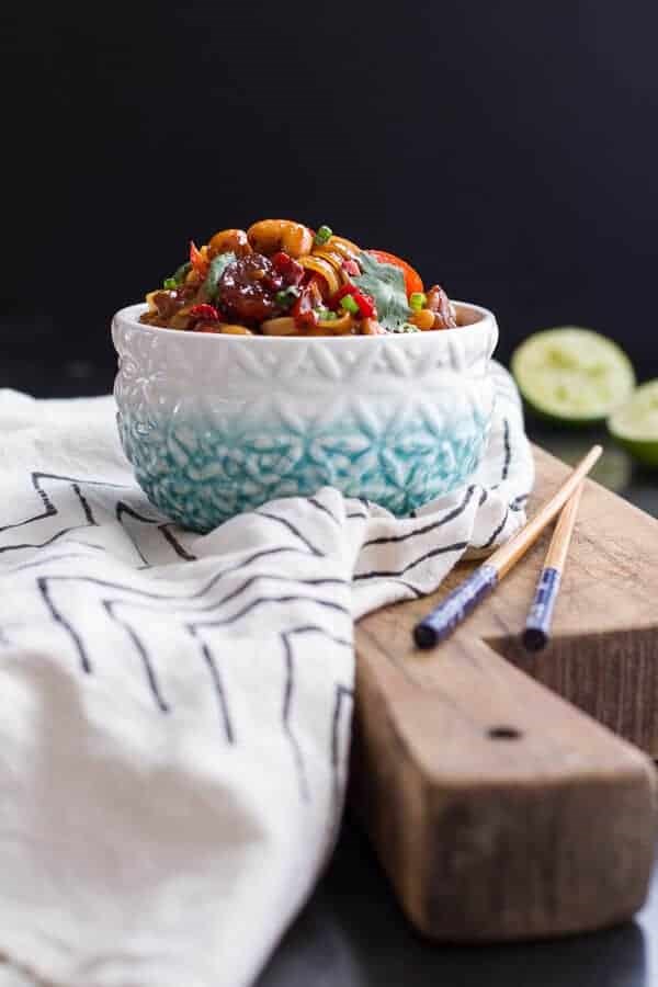 Chili cashew shrimp noodles