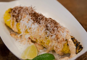 Chili-coconut grilled corn