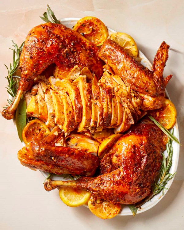 Chili crisp butter spatchcock turkey 