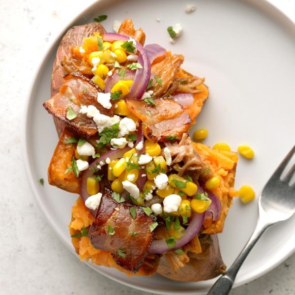 Chili dog baked potatoes