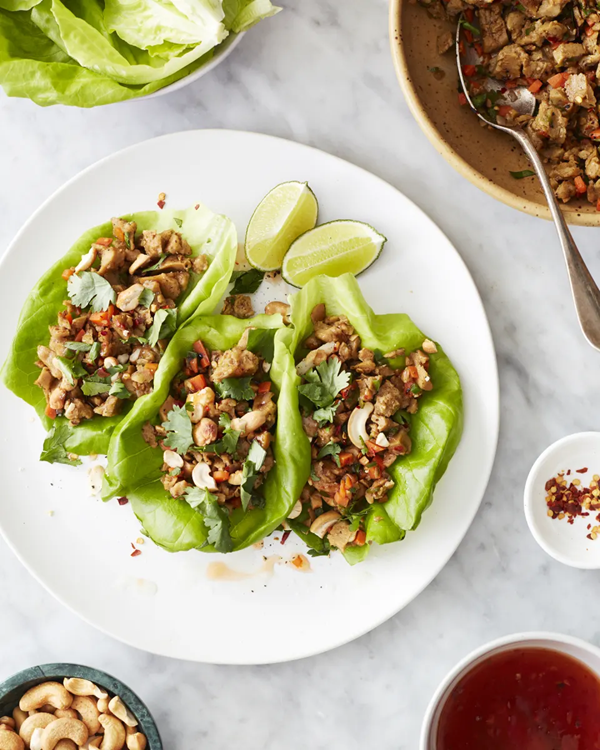 Chili lime seitan lettuce wraps